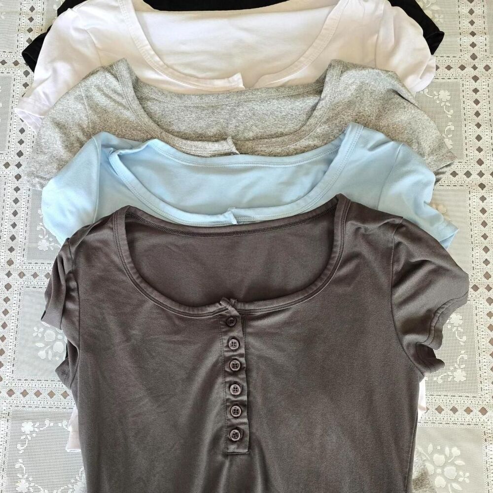SHEIN Baby Tee Bundle 5 Pack M Y2K Fitted Scoop Neck Tops
